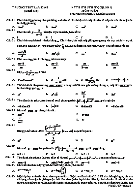 Đề thi thử THPT QG (lần 1) môn Toán học